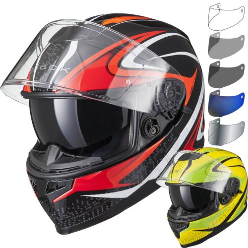 Black Titan SV Charge Motorcycle Helmet & Visor - Hi-Viz, Black