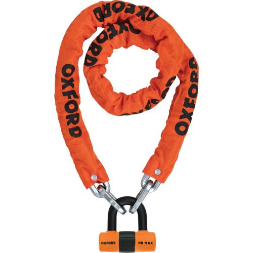 Oxford Heavy Duty Motorcycle Chain Lock 1.5m Chain & Lock Orange, Orange