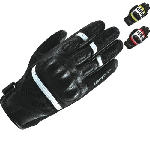 Oxford RP-6S Motorcycle Gloves - Black White Red, Black White Red