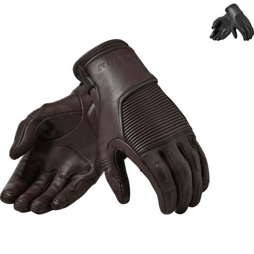 Rev It Bastille Leather Motorcycle Gloves - Brown, Brown