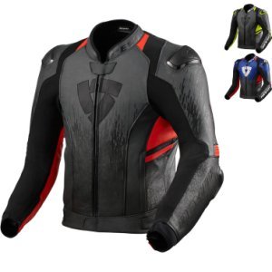 Rev It Quantum 2 Leather Motorcycle Jacket - Anthracite Neon Red, Anthracite Neon Red