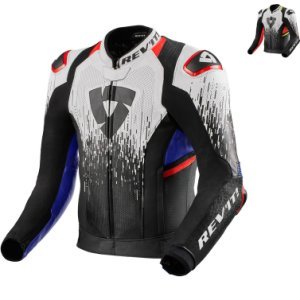 Rev It Quantum 2 Pro Air Leather Motorcycle Jacket - White Neon Red, White Neon Red