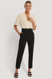 NA-KD Classic Belted Suit Pants - Black