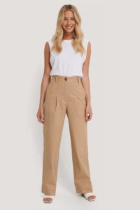 NA-KD Trend Heavy Cotton-blend Pants - Beige