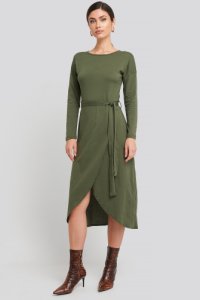 Trendyol Waist Binding Detailed Midi Dress - Green