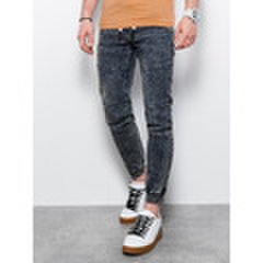 Jeansy slim fit Ombre  Spodnie męskie jeansowe joggery P551 - niebieskie