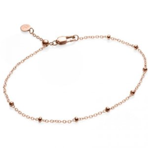 Ladies Abbott Lyon Rose Gold Plated Mini Balls Thin Chain Bracelet