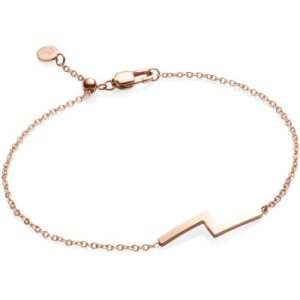 Ladies Abbott Lyon Rose Gold Plated Zig Zag Thin Chain Bracelet