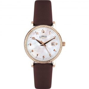 Ladies Rose Gold Coin Edge Watch