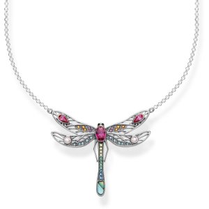 Ladies Thomas Sabo Sterling Silver Glam & Soul Paradise Colours Medium Silver Dragonfly Necklace