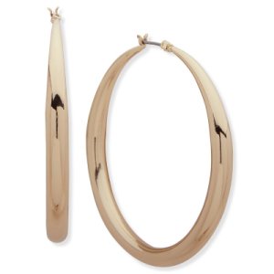 Anne Klein Jewellery - Large tapered hoop pierced ears earrings