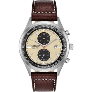 Mens Citizen Eco-drive Vintage Chronograph Chronograph Stainless Steel Watch