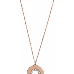 Rainbow Necklace Rose Gold Necklace