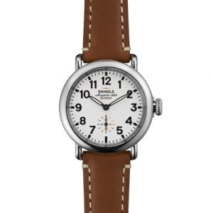 Unisex Shinola Runwell 36mm Brown Leather Strap Watch