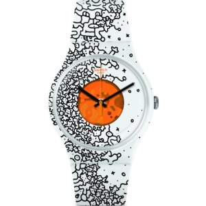 Unisex Swatch Listen To Me Orange Pusher Watch