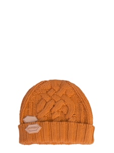 off-white knitted hat
