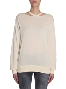 unravel cut out round collar sweatshirt