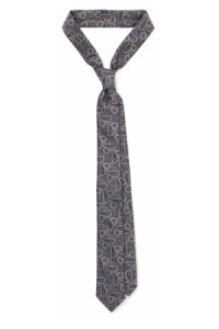 Krawat Granatowo-Beżowy Paisley