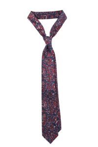 Krawat Granatowo-Bordowy Paisley