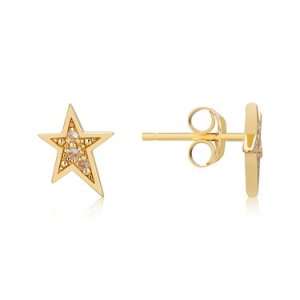 Argento Gold Crystal Star Earrings - Gold