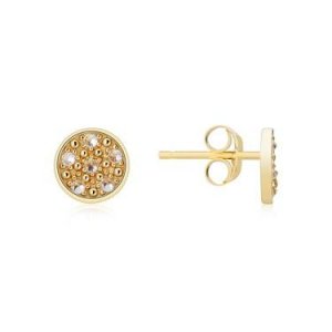 Argento Gold Pave Disc Earrings - Gold