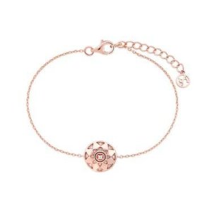 Argento Rose Gold Crystal Flower Disc Bracelet - Rose Gold
