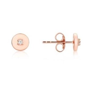 Argento Rose Gold Crystal Print Circle Earrings - Rose Gold
