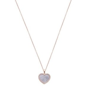 Argento Rose Gold Mother Of Pearl Heart Necklace - Rose Gold