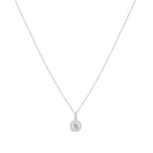 Argento Silver Crystal Halo Necklace - 925 Silver