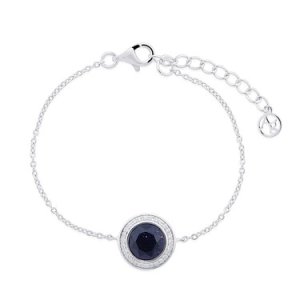 Argento Silver + Navy Crystal Halo Bracelet - 925 Silver