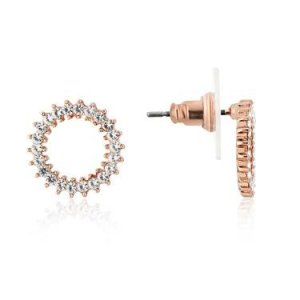 August Woods Rose Gold Crystal Open Circle Earring