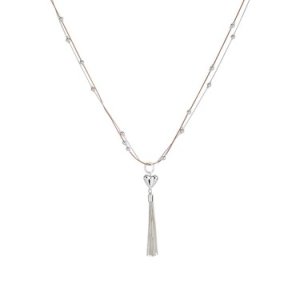 August Woods Silver Long Tassel Necklace