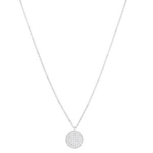 August Woods Silver Pave Sparkling Disc Necklace