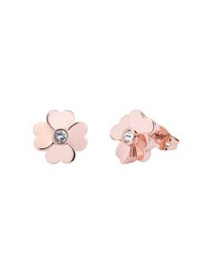 Ted Baker Rose Gold Heart Flower Stud Earrings