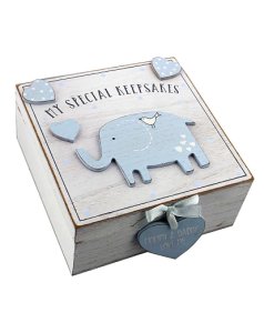 Petit Cheri Blue Elephant Keepsake Box