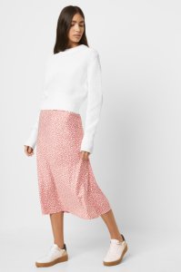 Alessia Printed Satin Midi Skirt - capri blush multi
