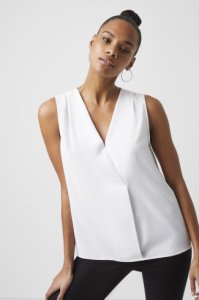 French Connection - Crepe light crossover top - summer white