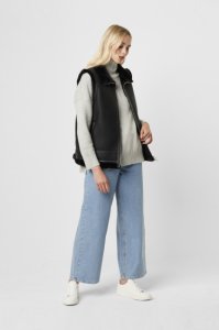 French Connection - Dafine faux shearling gilet - black