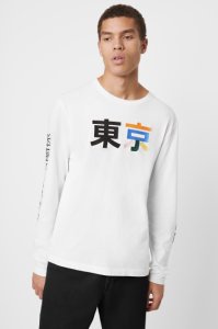Japanese Character Long Sleeve T-shirt - white multi