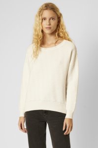 French Connection - Mozart knits slash neck cropped jumper - white