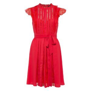 French Connection - Eva light solid belted dress