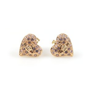 Vivienne Westwood - Tiny diamante heart stud earring