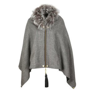 Holland Cooper - Tweed & fur wrap