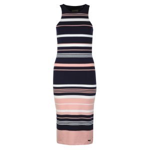 Verigated Stripe Midi Dress