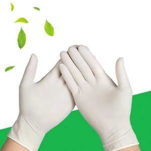 Disposable Powderless Latex Protective Gloves Thickened Industrial Tattoo Dental Powder White Latex Gloves