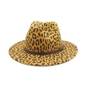 Fashion Leopard Print Womens Fedora Hat