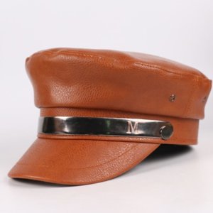 Leather Korean Winter Womens Military Hat