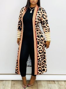 Long Print Western Womens Trench Coat