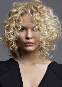 Mid Part Light Brown Lace Front Cap Afro Curly Synthetic Hair Wigs 16inch