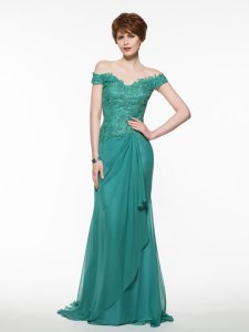 Off-The-Shoulder Lace Sheath Mother Of The Bride Dress
